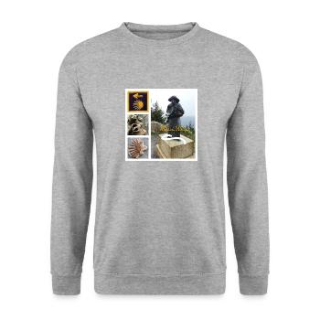pixlr 20180518201411429 Way of St. James - Unisex Sweatshirt - salt & pepper - Front - Alina (178cm) & Michal (187cm)