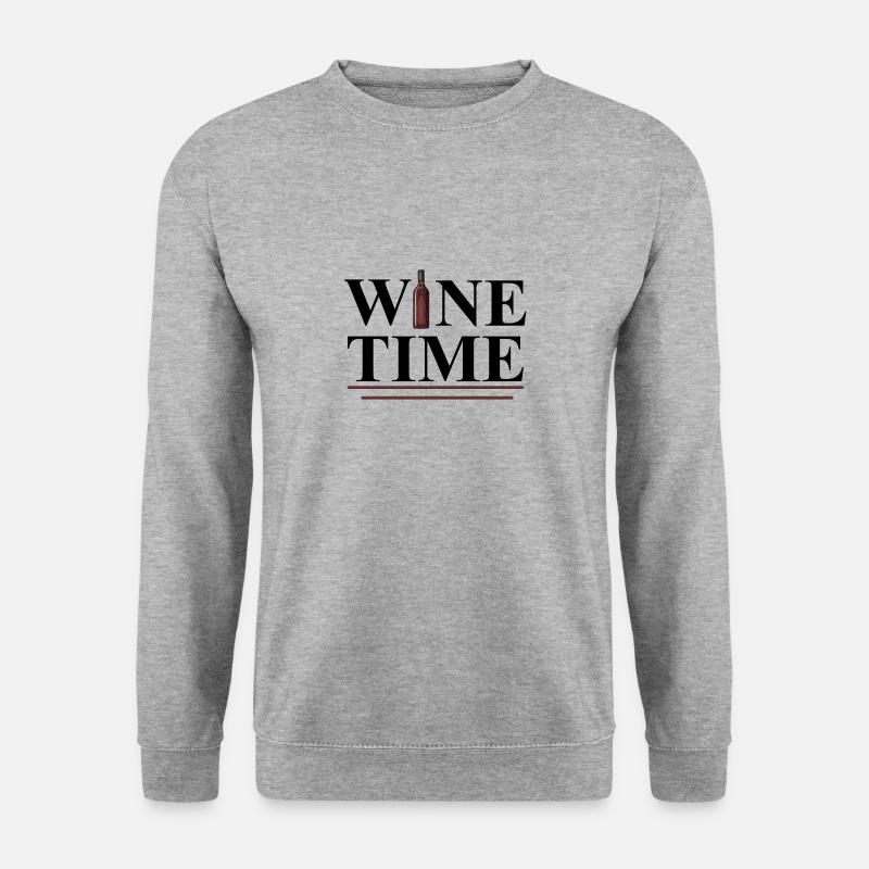 Wine Time - Unisex Pullover - Weißgrau meliert