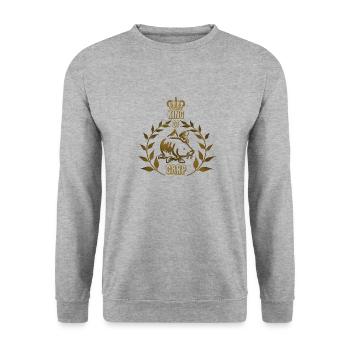 King Of Carp gold - Sweat-shirt Unisexe - gris chiné - Devant - Alina (178cm) & Michal (187cm)