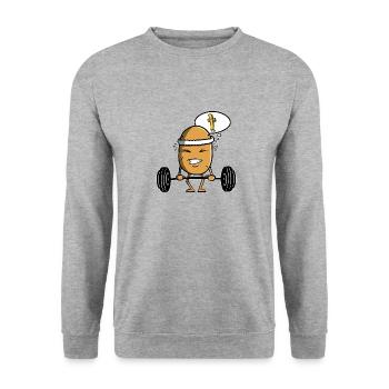 Kartoffel macht Sport - Fitness - Unisex Pullover - Weißgrau meliert - Vorne - Alina (178cm) & Michal (187cm)