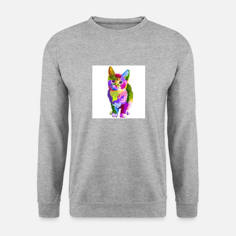 Le chat coloré - Sweat-shirt Unisexe - gris chiné
