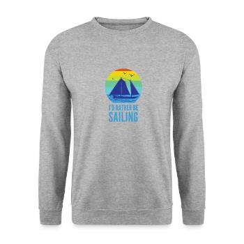 Je préférerais naviguer - voilier - mer - Sweat-shirt Unisexe - gris chiné - Devant - Alina (178cm) & Michal (187cm)