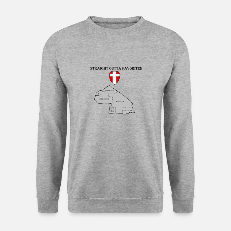 straight outta favoriten wien - Unisex Pullover - Weißgrau meliert