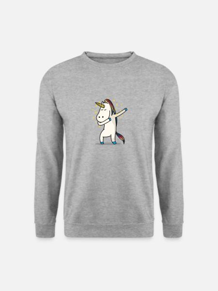 Einhorn Dab - Unisex Pullover - Weißgrau meliert
