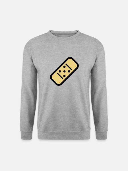 Comic Pflaster - Unisex Pullover - Weißgrau meliert