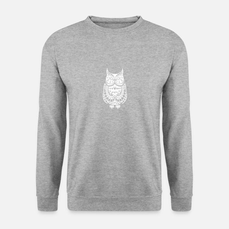 Owl Pattern - Sweat-shirt Unisexe - gris chiné