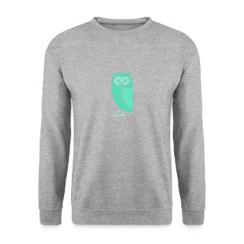 owl - Unisex Sweatshirt - salt & pepper - Front - Alina (178cm) & Michal (187cm)
