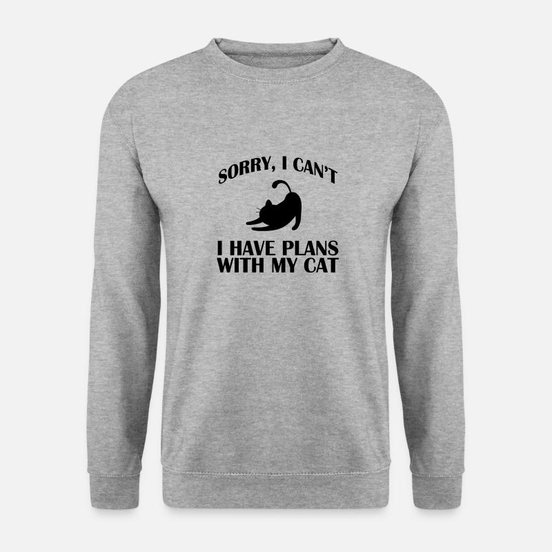Katze - Unisex Pullover - Weißgrau meliert