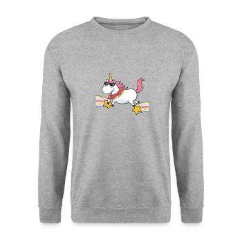 Voler la licorne - Sweat-shirt Unisexe - gris chiné - Devant - Alina (178cm) & Michal (187cm)