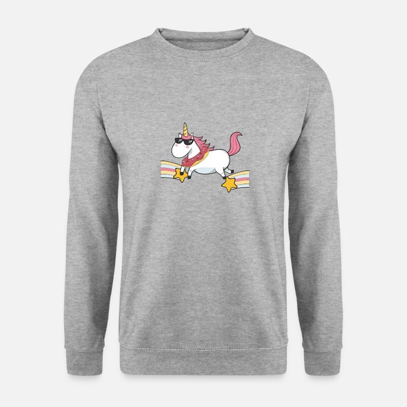 Fliegendes Einhorn - Unisex Pullover - Weißgrau meliert