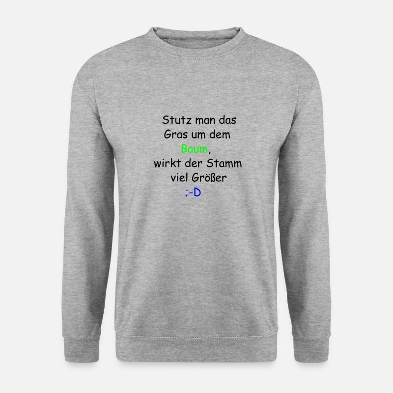Baum Spruch | Super Geschenk - Unisex Pullover - Weißgrau meliert