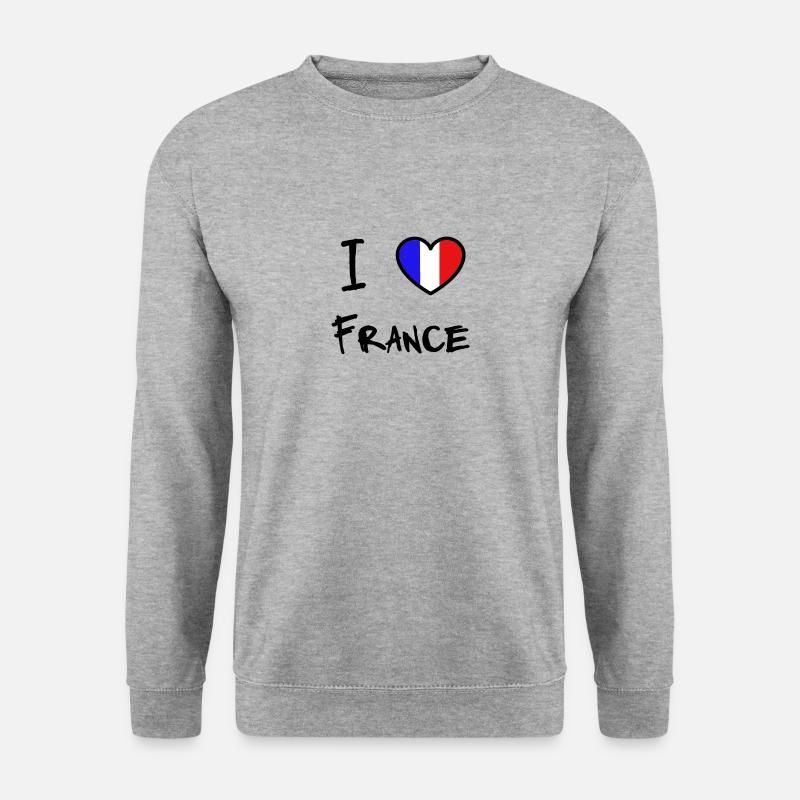 France - Unisex Pullover - Weißgrau meliert