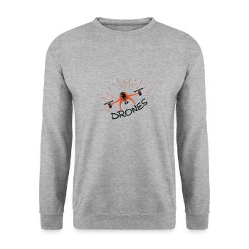 drone - Sweat-shirt Unisexe - gris chiné - Devant - Alina (178cm) & Michal (187cm)
