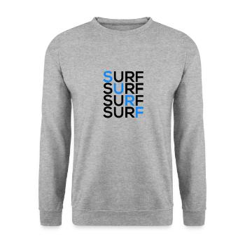 Surf Surf Surf Surf - Unisex Pullover - Weißgrau meliert - Vorne - Alina (178cm) & Michal (187cm)