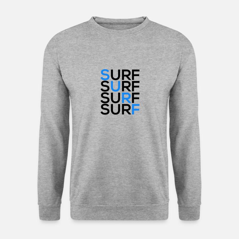 Surf Surf Surf Surf - Unisex Pullover - Weißgrau meliert