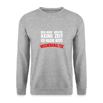 Nischenanalyse - Unisex Pullover - Weißgrau meliert - Vorne - Alina (178cm) & Michal (187cm)