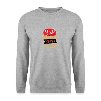 excuses - Unisex Sweatshirt - salt & pepper - Front - Alina (178cm) & Michal (187cm)