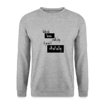 Hopfen - Unisex Pullover - Weißgrau meliert - Vorne - Alina (178cm) & Michal (187cm)