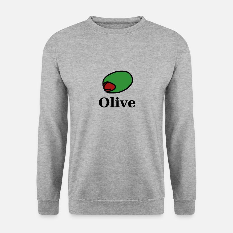 Olive vert fruit amande poivrons - Sweat-shirt Unisexe - gris chiné