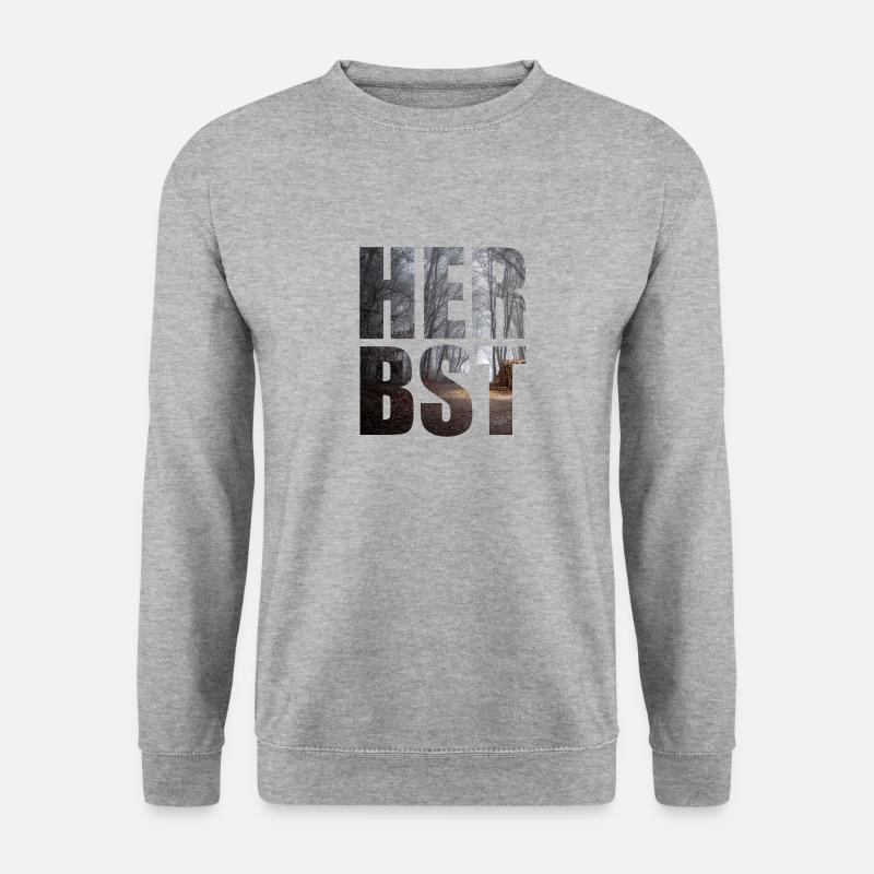 Herbst - Unisex Pullover - Weißgrau meliert