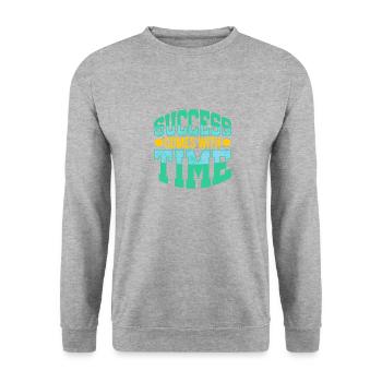 Success comes with time - Unisex Sweatshirt - salt & pepper - Front - Alina (178cm) & Michal (187cm)