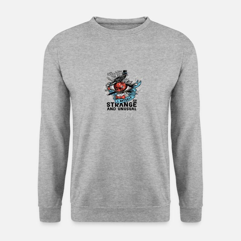 Strange Skull - Unisex Pullover - Weißgrau meliert