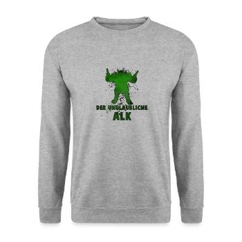 L’incroyable alk - Sweat-shirt Unisexe - gris chiné - Devant - Alina (178cm) & Michal (187cm)
