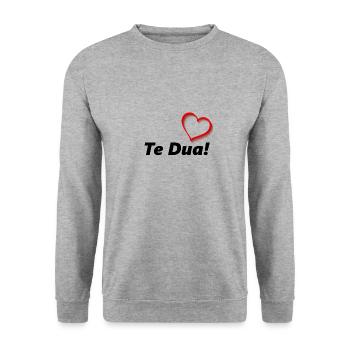Te Dua <3 Love you - Unisex Sweatshirt - salt & pepper - Front - Alina (178cm) & Michal (187cm)