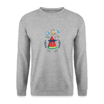 Sommer - Unisex Pullover - Weißgrau meliert - Vorne - Alina (178cm) & Michal (187cm)
