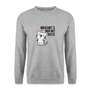Chat seulement chat gueule de bois chats cadeau de chemise - Sweat-shirt Unisexe - gris chiné - Devant - Alina (178cm) & Michal (187cm)