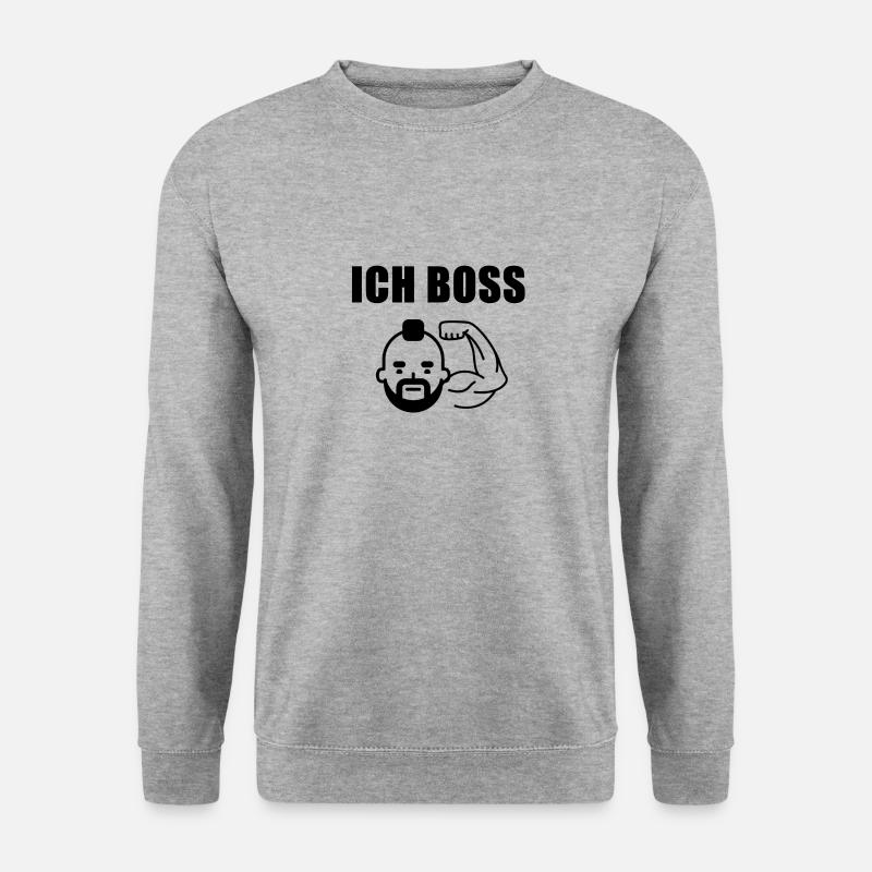 Ich BOSS - Unisex Pullover - Weißgrau meliert
