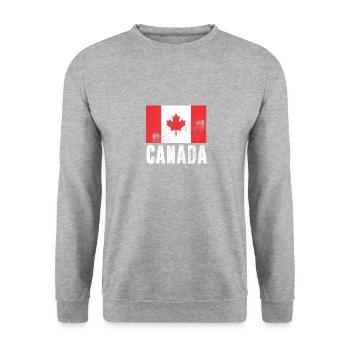 Drapeau du Canada Drapeau du Canada Vintage Retro - Sweat-shirt Unisexe - gris chiné - Devant - Alina (178cm) & Michal (187cm)