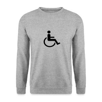 wheelchair - Unisex Sweatshirt - salt & pepper - Front - Alina (178cm) & Michal (187cm)