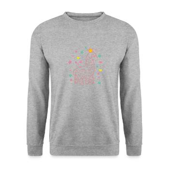 lama - Unisex Sweatshirt - salt & pepper - Front - Alina (178cm) & Michal (187cm)
