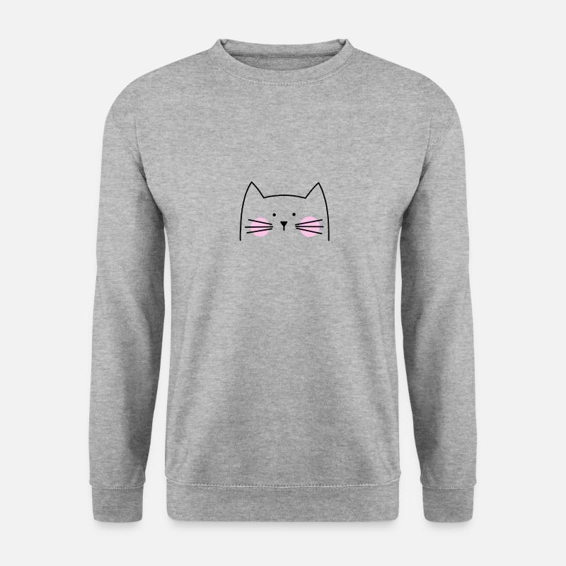 Katze Kätzchen Miezekatze - Unisex Pullover - Weißgrau meliert