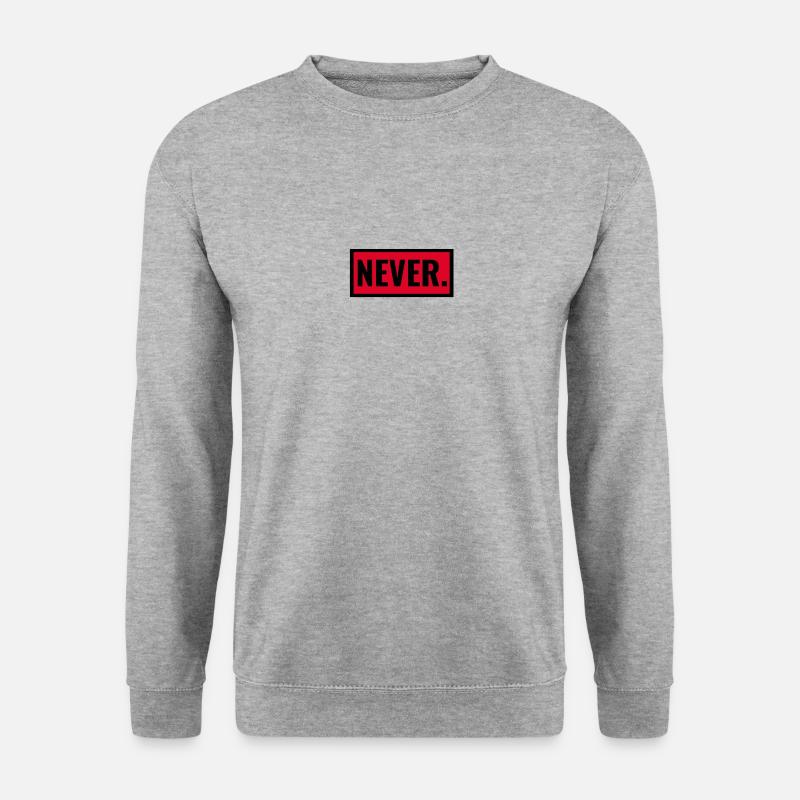 Never - Unisex Pullover - Weißgrau meliert
