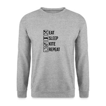 Kitesurfen Kleidung Kite Kitesurfer Geschenk - Unisex Pullover - Weißgrau meliert - Vorne - Alina (178cm) & Michal (187cm)