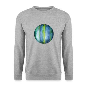 Uranus - Unisex Sweatshirt - salt & pepper - Front - Alina (178cm) & Michal (187cm)