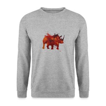 Space rhino - Unisex Sweatshirt - salt & pepper - Front - Alina (178cm) & Michal (187cm)