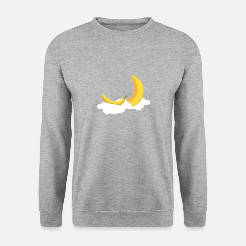 Banane Mond - Unisex Pullover - Weißgrau meliert