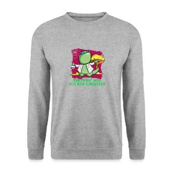 Ich bin Chemiker - Vertrau mir - Unisex Pullover - Weißgrau meliert - Vorne - Alina (178cm) & Michal (187cm)