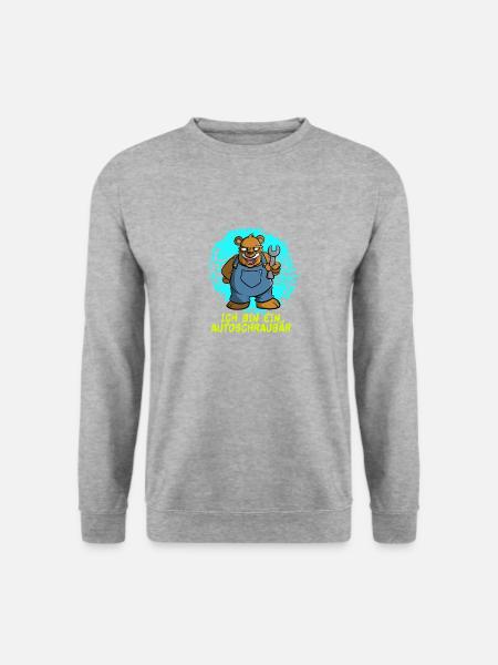 Autoschraubär - Geschenk für Autobastler - Unisex Pullover - Weißgrau meliert