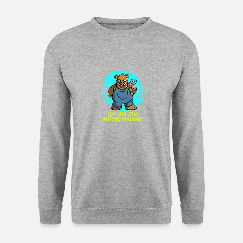 Autoschraubär - Geschenk für Autobastler - Unisex Pullover - Weißgrau meliert