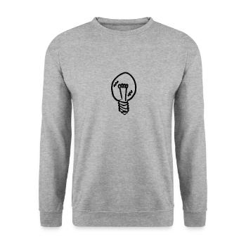 Ampoule #IDEE (Noir) - Sweat-shirt Unisexe - gris chiné - Devant - Alina (178cm) & Michal (187cm)