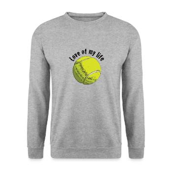 tennislove1 - Unisex Sweatshirt - salt & pepper - Front - Alina (178cm) & Michal (187cm)