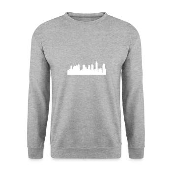 city - Unisex Sweatshirt - salt & pepper - Front - Alina (178cm) & Michal (187cm)