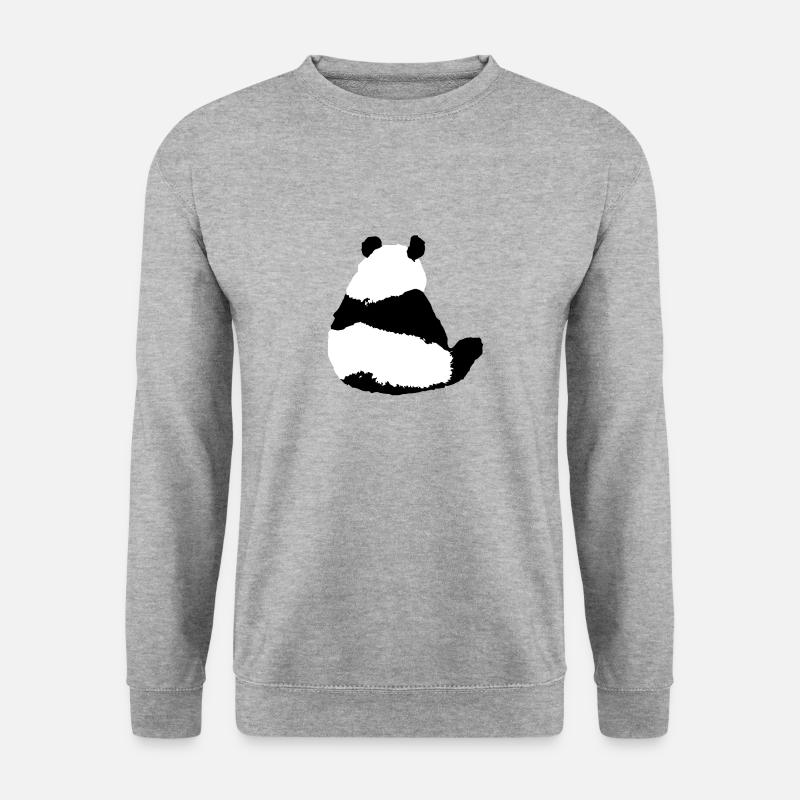 Panda - Unisex Pullover - Weißgrau meliert