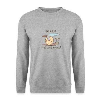 War snail - Unisex Sweatshirt - salt & pepper - Front - Alina (178cm) & Michal (187cm)