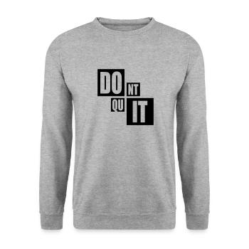 motivation spruch cool ausdauer fitness text logo - Unisex Pullover - Weißgrau meliert - Vorne - Alina (178cm) & Michal (187cm)