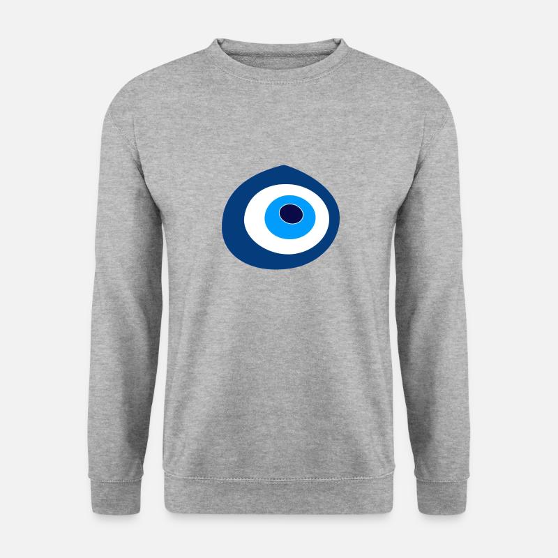 Türkisches Auge Nazar - Unisex Pullover - Weißgrau meliert